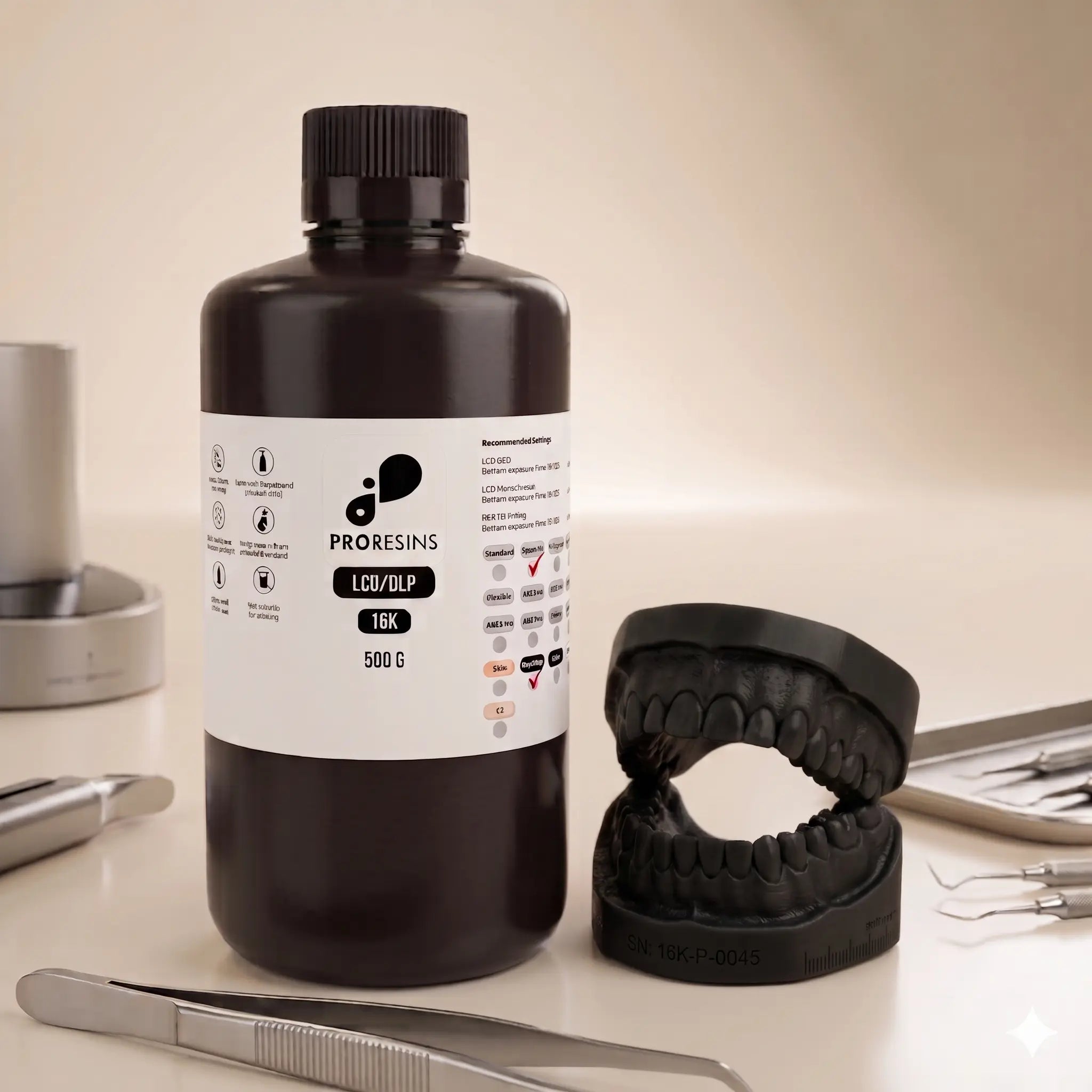 PRORESIN Standard dental model resin — Black shade